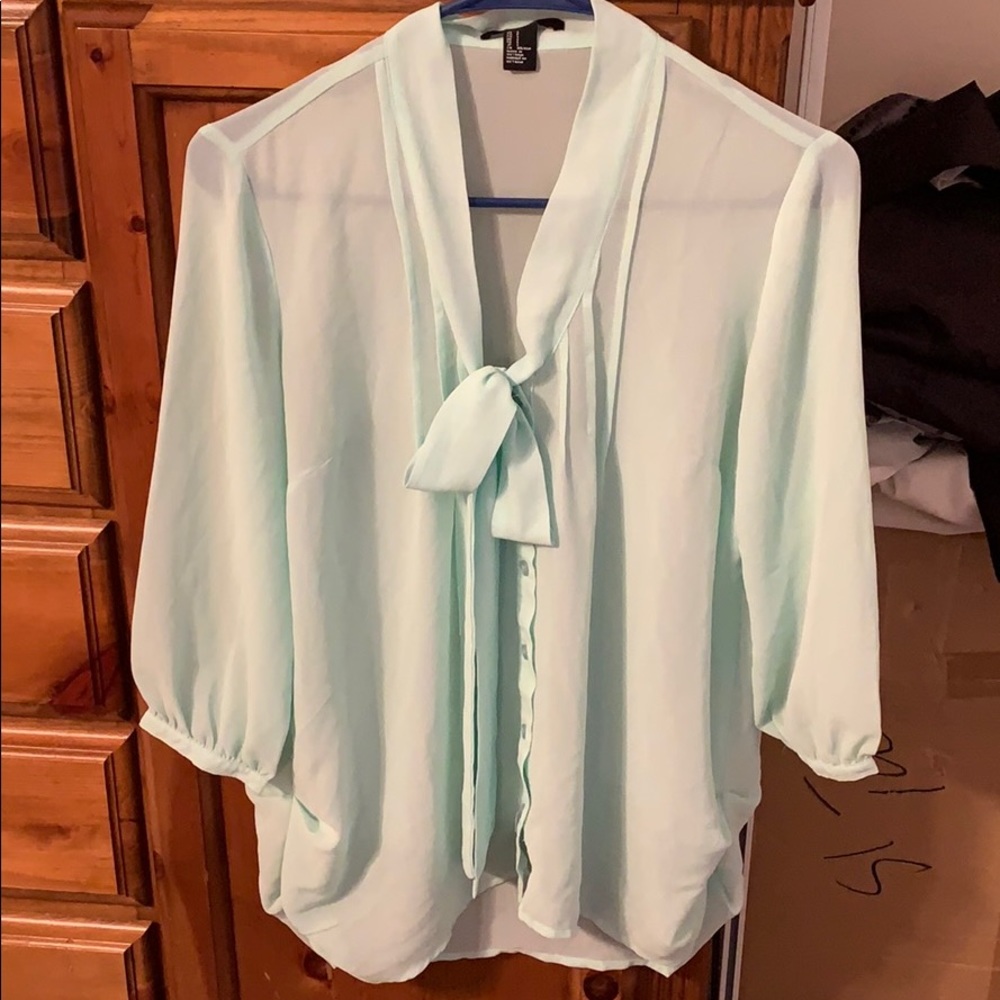 sheer button up blouse
